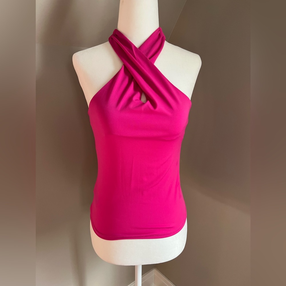 NWT Magenta cross neck top xs